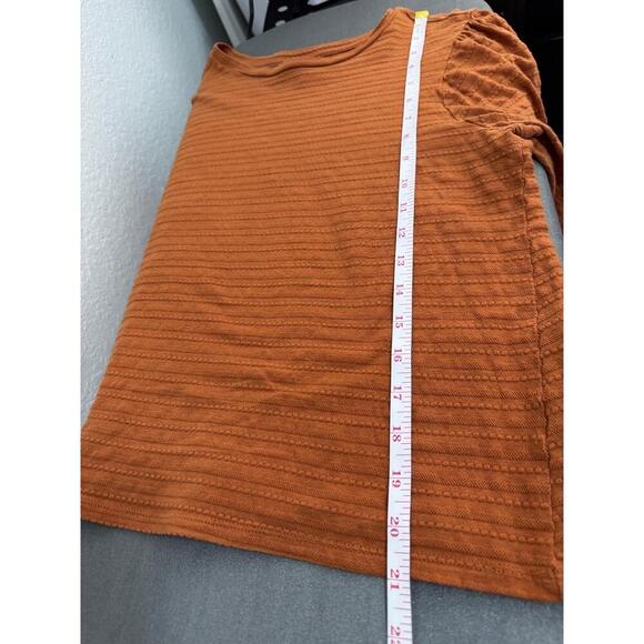 ANA A New Approach Rust Textured Fabric Crew Neck Long Sleeve Top Medium - Picture 5 of 9